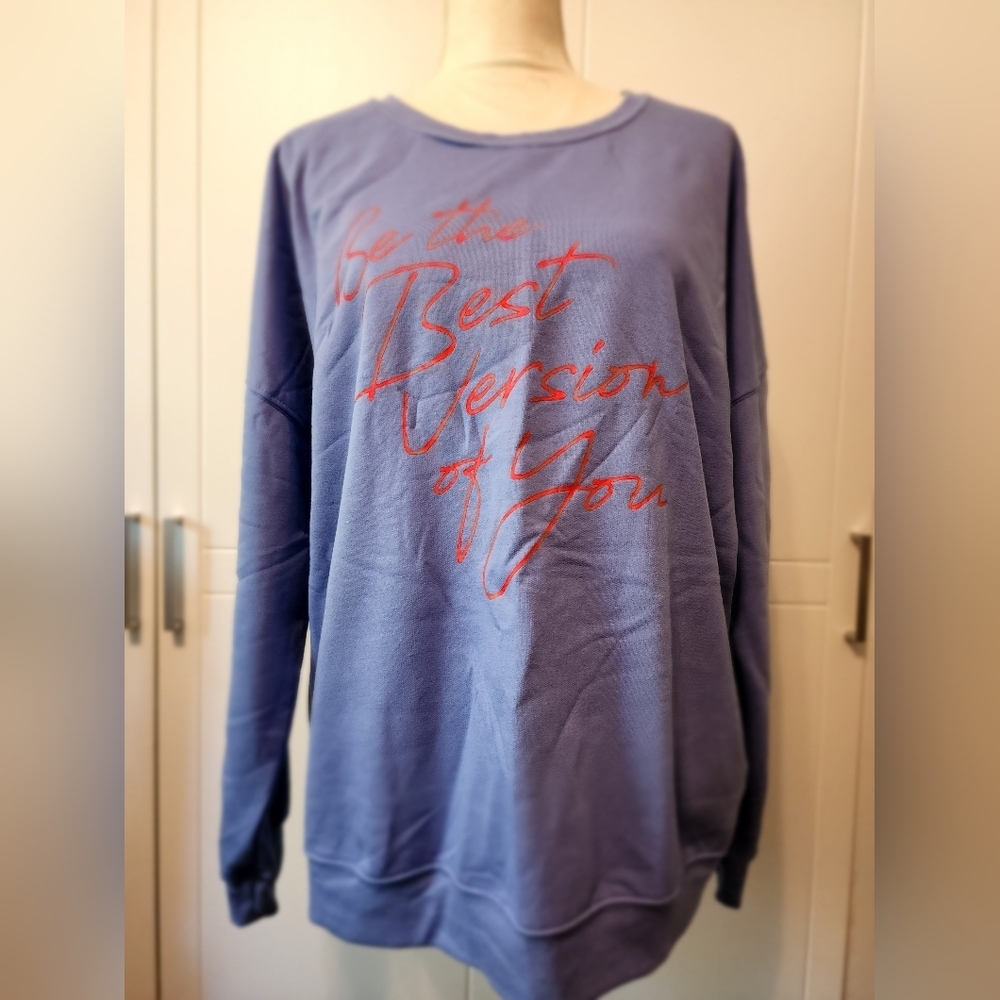 NWOT‎ Blue Nine West size 2xl graphic lightweight sweatshirt-Be The Best Version